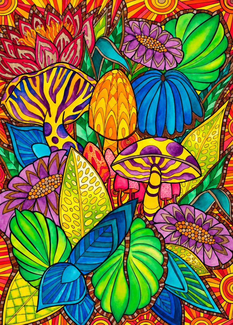 Colourful botanical illustration by Vicki