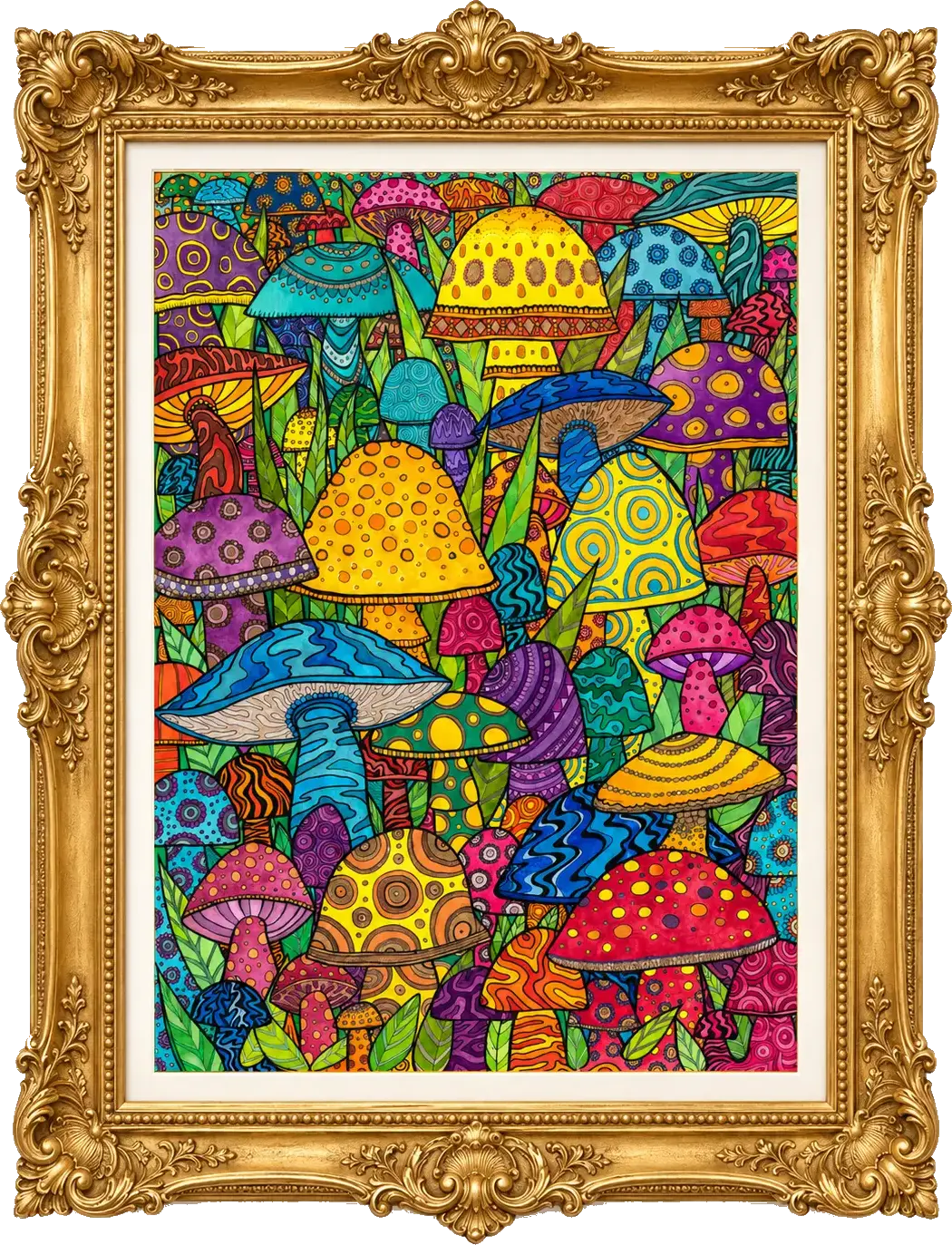 Colourful mushroom illustration